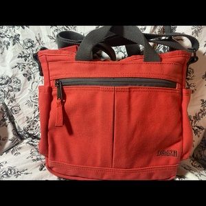 Duluth trading company orange handbags